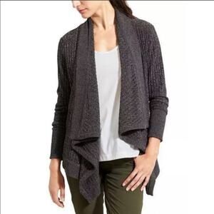 Athleta Tiburon Wrap Cardigan Charcoal Gray Athleisure Casual Comfort XXS